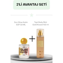 Sun Glow Kadın Edp 50 Ml + Taşlı Body Mist Gold Kissed 150 Ml