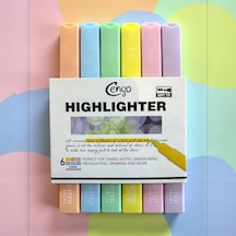 Ayrex Kare Tip 6 Lı Highlighter Fosforlu Kalem Pastel Serisi Genel