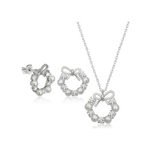Gümüş İnci Kurdele Kadın Set Sl4652 Gümüş