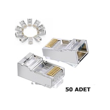 Cat6 Metal Rj45 Jack Konnektör Uç Ethernet Modem Jak 50 Adet