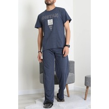 Modi Kısa Kollu Süprem Erkek Pijama Takımı İndigo - 70946.1961. Açık Bej - Siyah