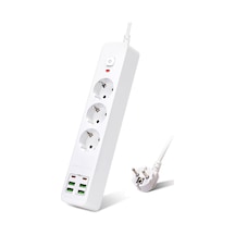 Hepu Hp-h11 4x Usb 2x Type-c 3lü 2mt Kablolu 18w Akım Korumalı Grup Priz 13000w 2 m