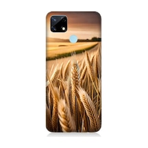 Realme C25 Uyumlu Buğday Başak Tarlası Desenli Silikon Kılıf