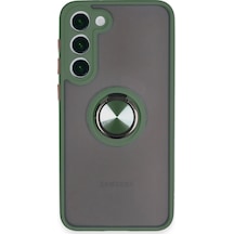 Ilkeshop Newface Samsung Galaxy Uyumlu S23 Plus Kılıf Montreal Yüzüklü Silikon Kapak - Yeşil