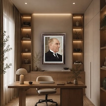 Çerçeveli Deri Atatürk Tablosu 14 Çerçeveli Tablo 87x117 Cm