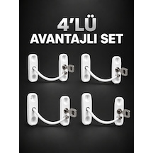 Pencere Güvenlik Kilidi Anahtarlı Çocuk Emniyet Kilidi 4 Lü Set - Lisinya