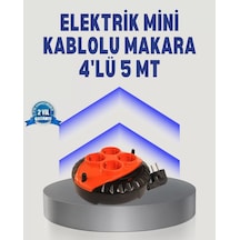 5 Metre Uzatma Kablolu 4 Prizli Makara Kırmızı Diğer