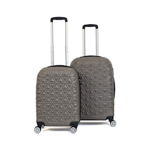 Piramit Desen ABS Seyahat Valizi, Canyon Serisi,  Taş - Kabin Boy&Orta Boy Taş
