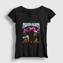 Presmono Kadın Lightning Astroworld Travis Scott T-shirt Siyah
