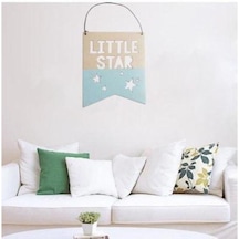 Hdrlazerdizayn "Little Star" Yazılı Ahşap Kapı Ve Duvar Dekoru