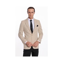 Wessi Slim Fit Sivri Yaka Bej Erkek Ceket Bej