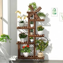 Alandekor Eskitme Ahşap Dekoratif Çiçeklik Saksılık Balkon Bahçe Standı (441541668) Ceviz