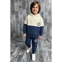 Koçak Kids Yeni Sezon 3 İplik Kapşonlu Ve Kanguru Cepli Erkek Çocuk Eşofman Takım Lacivert