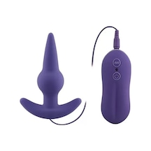 Red Fox Bulb Probe Kumanda Kontrollü Güçlü Titreşimli Anal Plug Vibratör - Mor