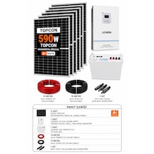 Lexron 6.2 Kva 6200w Mppt + 51.2v 100ah Lityum Akü + 6x590w Güneş Paneli Solar Enerji Paketi