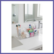 Bezos Şeffaf Akrilik Banyo Kozmetik Düzenleyici Organizer 13x22x8 Cm Nıda