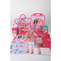 X Dekomus Lisanslı Barbie 36 Parça Hobi & Kırtasiye Seti Cetvel,makas,geçmeli Kalem,boyama Seti Diğer