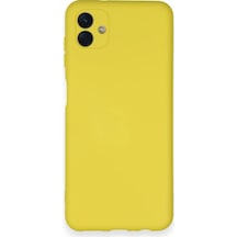 Samsung Uyumlu Galaxy A04 Kılıf Nano İçi Kadife Silikon Sarı,
