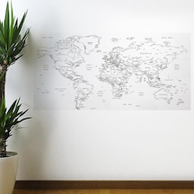 Yazılabilir Dünya Haritası Manyetik Duvar Stickerı 110 X 56 Cm 5264 1