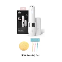 Braun Mini Tüy Alma Makinesi + Sünger + 3'lü Kaş Usturası