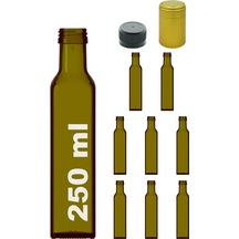 Afracam Maraska Yeşil 250 ML Cam Şişe Kapak Kapüşon 8 Adet