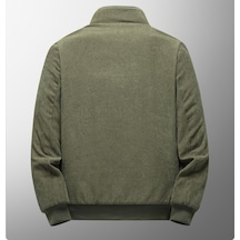 Erkekler İçin Kadife Ve Kalın Kumaşlı Rahat Bol Sıcak Ceket Siyah