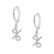 Merano Design Percentage Rhodium Küpe Çok Renkli