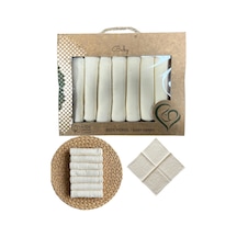 7 Li %100 Pamuk Müslin Bebek Ağız Mendili Bej & Sade Kutulu Set