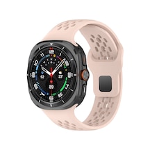 Samsung Uyumlu Galaxy Watch Ultra 47mm Mtr Krd-119 Delikli Tasarım Silikon Kordon-pembe