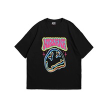 Tarzsokak Nirvana Smile Baskılı Oversize Unisex Siyah Siyah