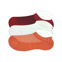 3 Adet Çocuk Sneaker Patik Çorap Bordo Beyaz Turuncu