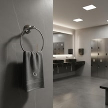 Yuvarlak Krom Havluluk Duvara Monte Vidalı Metal Havlu Askısı 15 15 Cm, Parlak Krom Banyo Aksesuarı