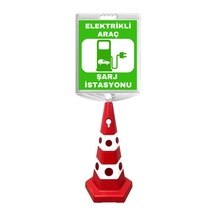 Elektrikli Araç Şarj İstasyonu Çift Taraf Baskı Kırmızı Ultra Kedi Gözlü Ağırlıklı Koni Seti Trafik Dubası