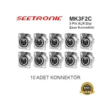 Seetronic Mk3F2C 3 Pin Xlr Dişi Şase Konnektör 10 Lu