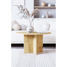 Nova Tekli Orta Sehpa, İskandinav Stil, Bohem, 72 Cm - Safir Meşe