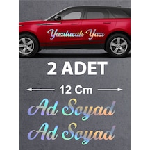 Kişiye Özel Ad Soyad Sticker 2 Adet - Araba Oto Motosiklet Karavan Sticker - 00097 12 Cm