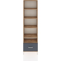 Arges Dolap 5 Raflı Tek Çekmeceli 60x30x221 Çam-antrasit Çam