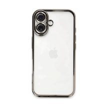 Apple Uyumlu iPhone 16 Plus Kılıf Razer Lensli Silikon - Titanyum Gri -