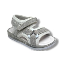 Arzen Bebe 224-26 Simli Cırtlı Anatomik Kız Bebek Sandalet 19-21 Gümüş