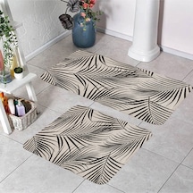 Rovigo Home Baskılı Kaymaz Taban 2 Li Banyo Paspas Takım Rvg5134-100X60-60X50 Çok Renkli