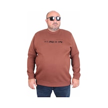 Moc Grande Mocgrande Erkek Büyük Beden Sıfır Yaka 3ip Sweat London 24208 Taba Taba