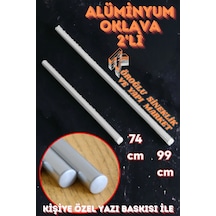 2'li Masterchef Alüminyum Paslanmaz 100-75 Cm Metal Oklava Seti
