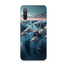 Xiaomi Mi 9se Uyumlu Pembe Filamingolar Desenli Silikon Kılıf