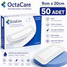 Octacare Esnek Steril Nonwoven Yara Örtüsü 9cm 20cm 50 Adet