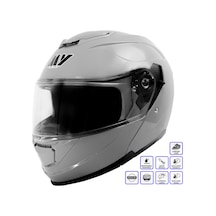 My Helmets Mks002-ng Güneş Vizörlü Şeffaf Çene Açılır Motosiklet Kaskı Gri