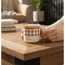 Tekli Emay Orange Porselen Kupa-5762 Çok Renkli