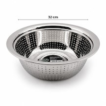 32cm Kulpsuz Paslanmaz Metal Sepet Süzgeç Beyaz - Çok Renkli