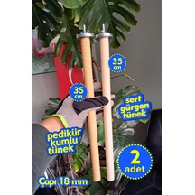 Vixpet Doğal Ahşap Papağan Tünek & Pedikür Kumlu Tünek – Ayak Bakımı ve Tüneme İçin | 35 cm - 18 mm