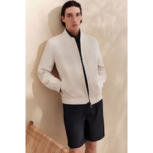 Avva Erkek Ekru Bomber Yaka Su İtici Rüzgar Geçirmez Hafif Mevsimlik Comfort Fit Mont A61y6059