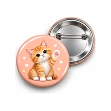 Pati Sallayan Turuncu Yavru Kedi - 58mm Rozet Çok Renkli